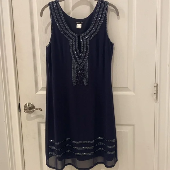 NWOT Venus beaded party cocktail dress. 6 - Picture 3 of 13